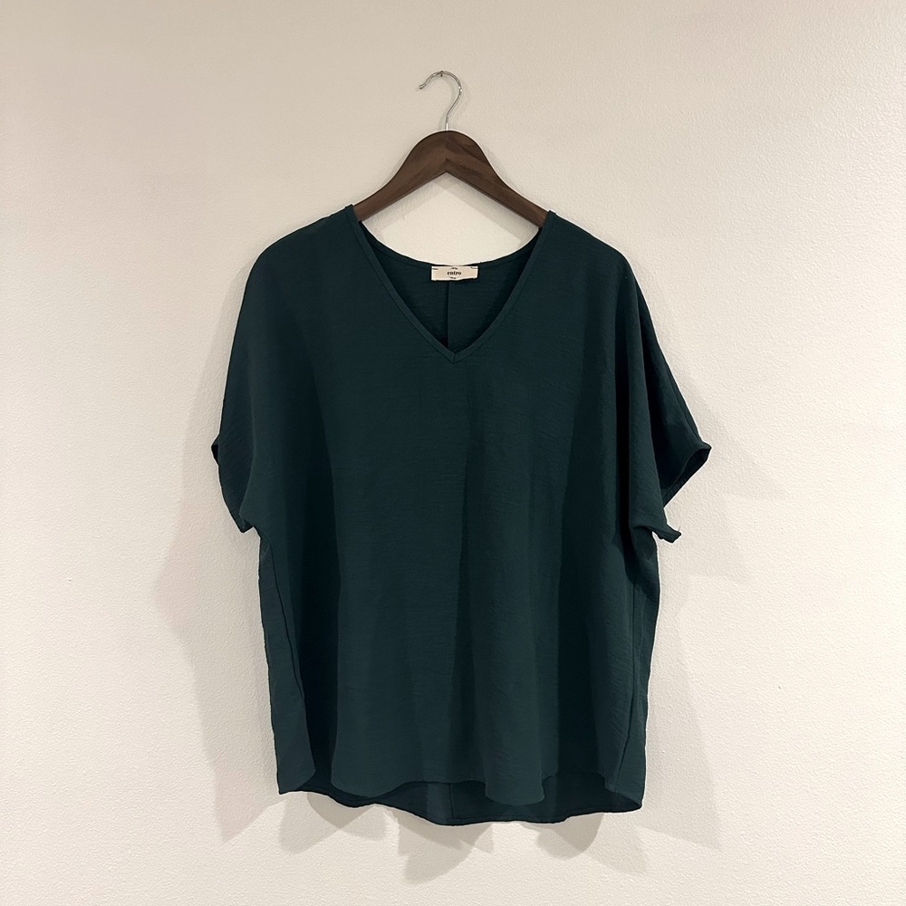 Teal maternity shirt, new condition.